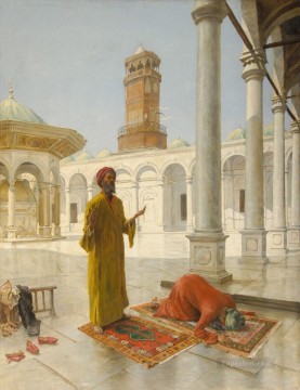 Oración en la Mezquita de Muhammad Ali El Cairo Alphons Leopold Mielich Escenas orientalistas Pinturas al óleo